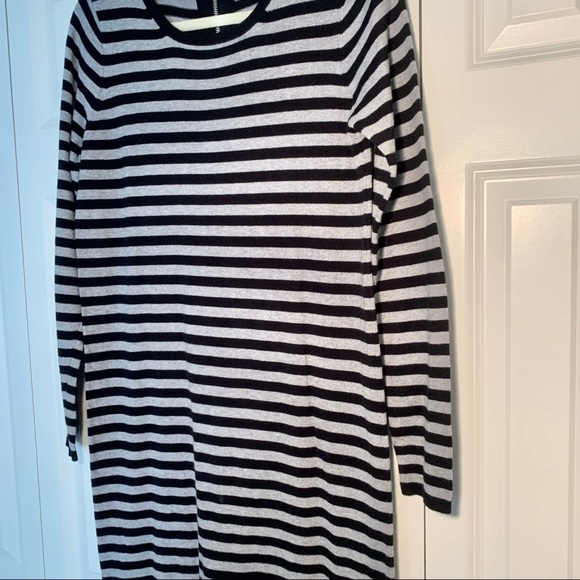MICHAEL Michael Kors Knit Black Grey Striped Dress - Picture 4 of 9